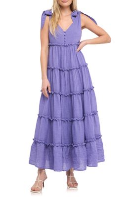 Free the Roses Tiered Maxi Dress in Purple