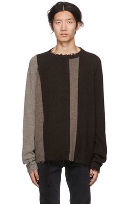 FREI-MUT Brown Dimension Crewneck Sweater