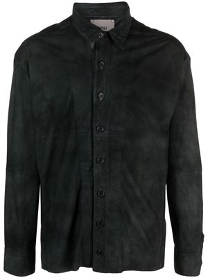 Frei-Mut distressed-effect leather shirt - Black
