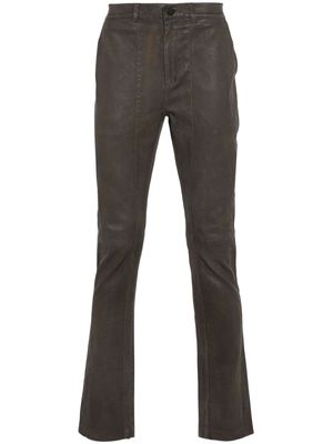 Frei-Mut Merci leather straight-leg trousers - Brown