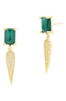 FREIDA ROTHMAN Harmony Pavé Dagger Drop Earrings in Gold/Turquoise