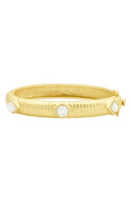 FREIDA ROTHMAN Mother-of-Pearl Hinge Bracelet in Gold