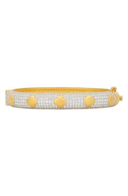FREIDA ROTHMAN Pavé Hinged Bangle in Gold And Silver