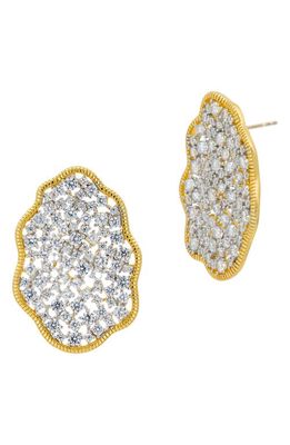 FREIDA ROTHMAN Shining Hope Crystal Statement Earrings in Gold And Silver