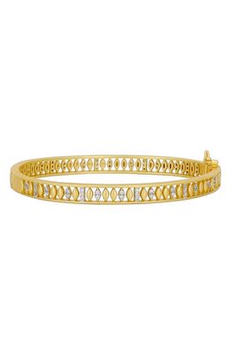 FREIDA ROTHMAN Wrapped in Petals Hinge Bangle in Gold And Silver
