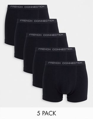 French Connection 5-pack boxer briefs in black