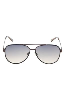 French Connection 64mm Gradient Oversize Aviator Sunglasses in Brown