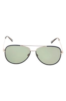 French Connection 64mm Oversize Aviator Sunglasses in Green