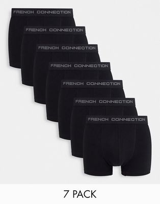 French Connection 7 pack boxers in black