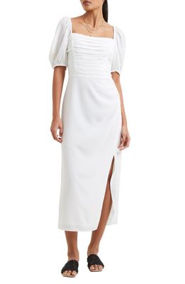 French Connection Afina Inu Satin Midi Dress in Summer White