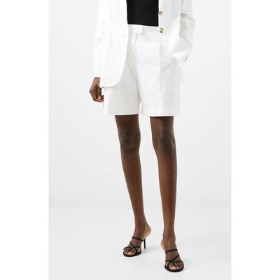 French Connection Alania City High Waist Shorts in Summer White 