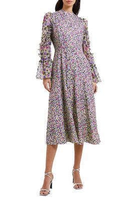French Connection Alezzia Ely Floral Jacquard Long Sleeve Dress in 32-Sharp Green