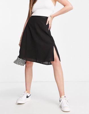 French Connection audeta drape mini skirt in black