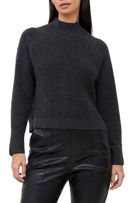 French Connection Baby Soft Mock Neck Sweater in Charcoal