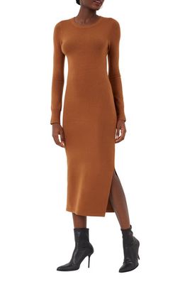 French Connection Babysoft Mock Neck Sweater Dress in Tan