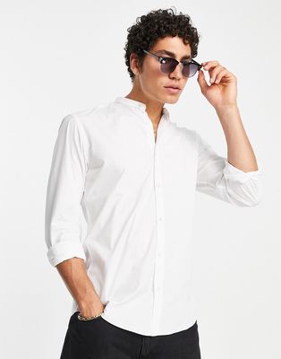 French Connection band collar shirt in white