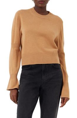 French Connection Bell Sleeve Sweater in Camel Mel