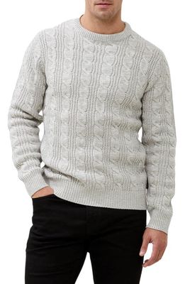 French Connection Cable 2 Crewneck Sweater in Ecru Mel
