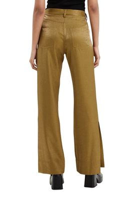 French Connection Cammie Shimmer Slit Hem Pants in Nutria