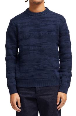 French Connection Camo Texture Sweater in 40-Utility Blue