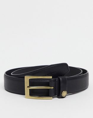 French Connection circular button belt in black