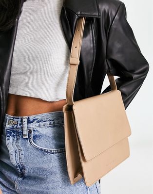 French Connection classic shoulder bag in stone-Neutral