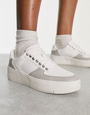 French Connection color block chunky sneakers in gray mix-Multi