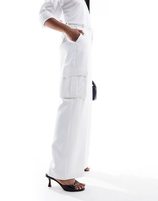 French Connection combat cargo pants in white