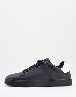 French Connection contrast heel sneakers in black and white