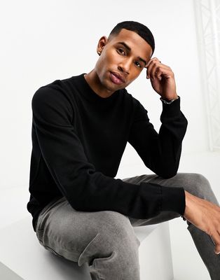 French Connection cotton turtle neck sweater in black