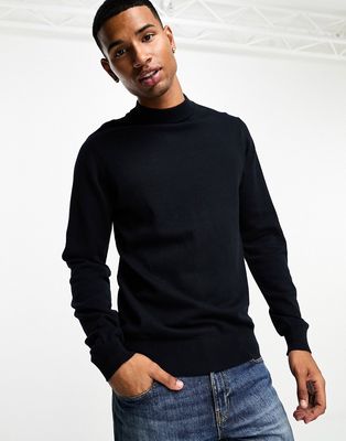 French Connection cotton turtle neck sweater in navy