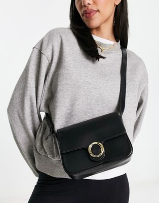 French Connection crescent crossbody bag in black