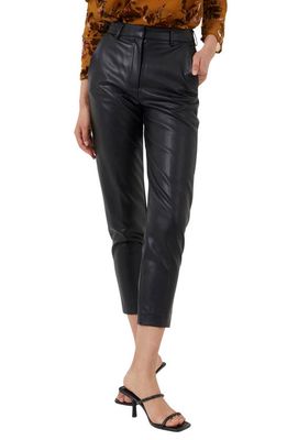 French Connection Crolenda Faux Leather Crop Pants in Black