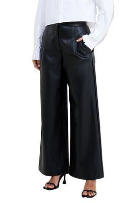 French Connection Crolenda Faux Leather Pants in Blackout