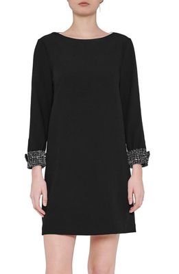 French Connection Crystal Shot Shift Dress in Black/Silver