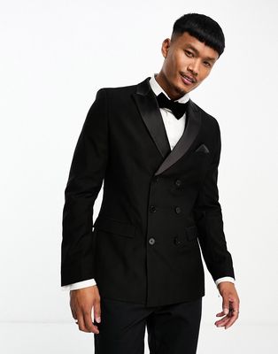 French Connection double breasted dinner blazer-Black