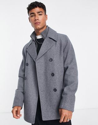 French Connection double breasted peacoat with inner in light gray