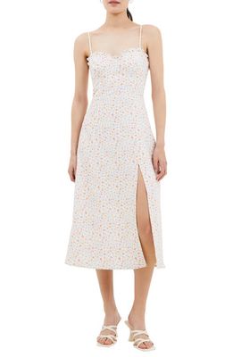 French Connection Echo Ruffle Slipdress in Summer White Camill