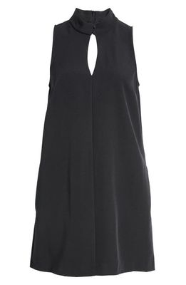 French Connection Echo Sleeveless Keyhole Dress in Blackout
