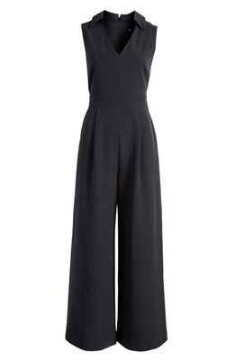 French Connection Echo Sleeveless Wide Leg Jumpsuit in Blackout