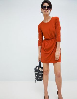 French Connection Elsa Drape Waist Dress-Red