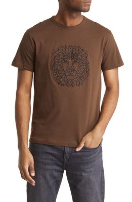 French Connection Embroidered Lion T-Shirt in Loden Green/Black