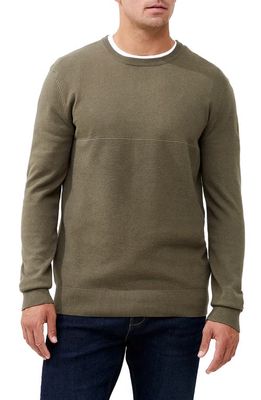 French Connection Engineered Ottoman Crewneck Sweater in Ivy Green