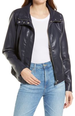 French Connection Faux Leather Jacket in Eclipse