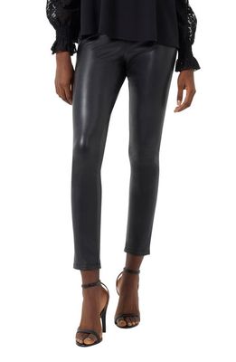 French Connection Faux Leather Skinny Pants in Black