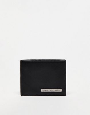 French Connection FCUK leather cardholder with large logo in black