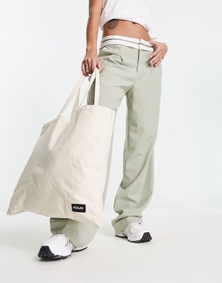 French Connection FCUK tote bag in off white