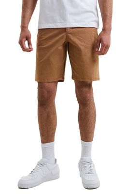 French Connection Flat Front Stretch Chino Shorts in 20-Kangaroo