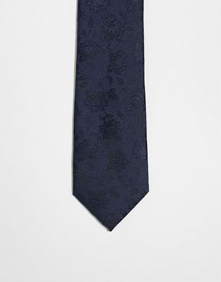 French Connection floral tie in navy