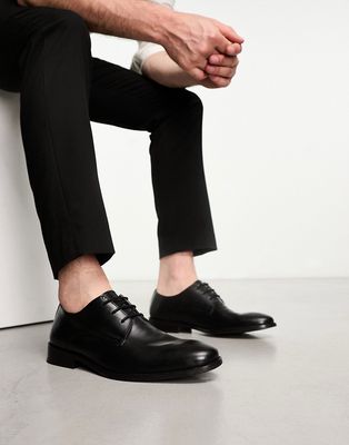 French Connection formal leather derby lace up shoes in black